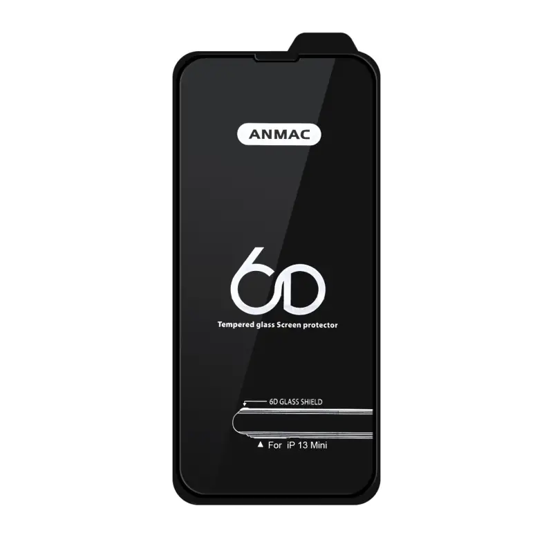 Защитное стекло для iPhone 13 Mini Anmac 6D Black без упаковки Арт. 1137162 (10 шт./уп)