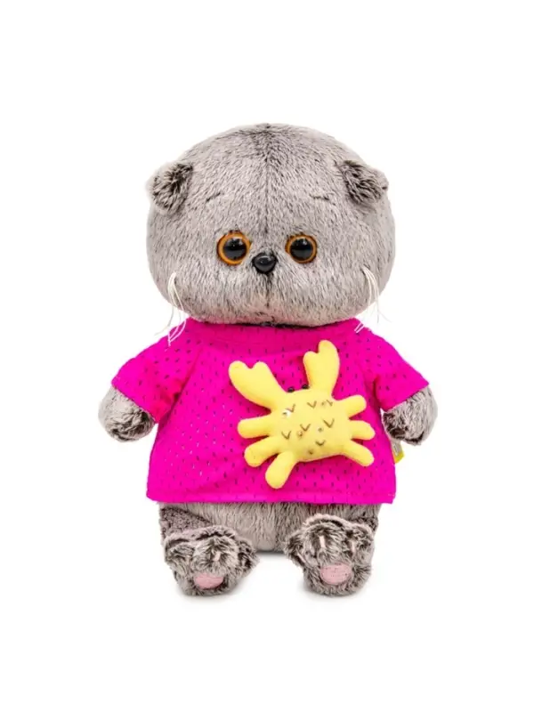 Мягкая игрушка &laquo;Кот Басик BABY&raquo; в лонгсливе с крабиком, 20 см