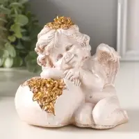 Фигура полистоун "Ангелочек на сердце" 13х14 см