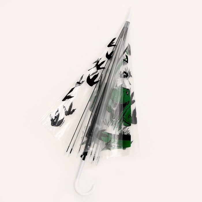 Зонт детский «Динозавр»‎ полуавтомат, прозрачный, d=90см