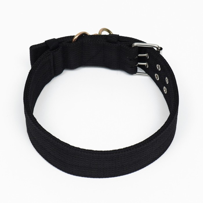 Ошейник четырехслойный с вертлюгом, 80 х 4,9 см, ОШ 64-74 см, полиэстер, чёрный Ошейник четырехслойный с вертлюгом, 80 х 4,9 см, ОШ 64-74 см, полиэстер, чёрный