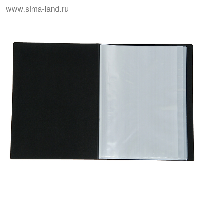 Папка с 40 вкладышами А4, 500 мкм, Calligrata, текстура Папка с 40 вкладышами А4, 500 мкм, Calligrata, текстура "песок", чёрная