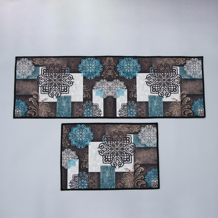 Коврики для дома Доляна «Цвета», 2 шт, 40×60 шт: 40×120 см