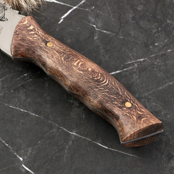 Нож кавказский, туристический Нож кавказский, туристический "Скорпион" с ножнами, сталь - 40х13, вощеный орех, 14 см