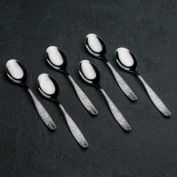 Ложка чайная «Уралочка», длина 14 см, толщина 2 мм, цвет серебряный Ложка чайная «Уралочка», длина 14 см, толщина 2 мм, цвет серебряный