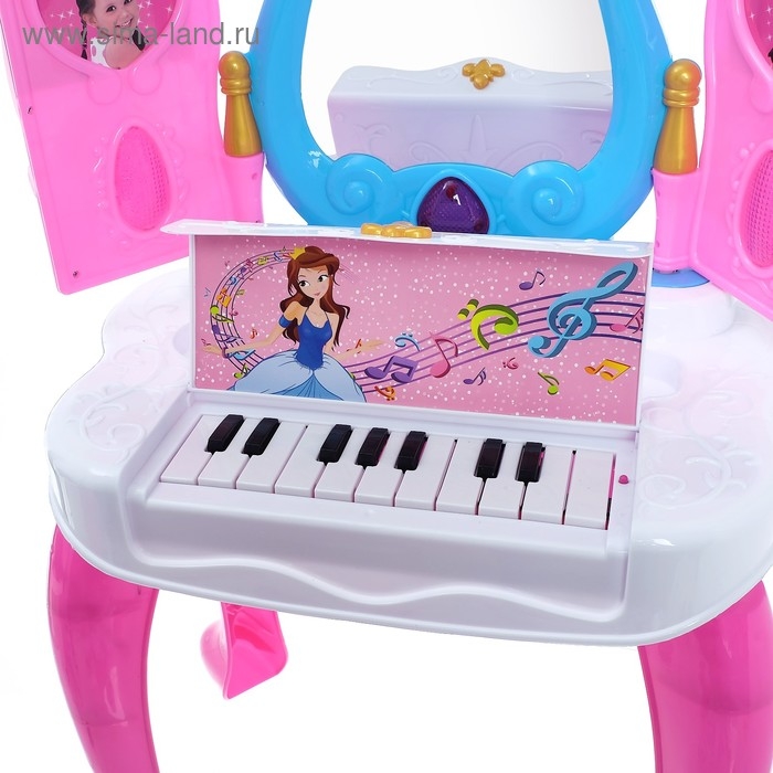 Столик с зеркалом «Милашка» с пианино и аксессуарами Столик с зеркалом «Милашка» с пианино и аксессуарами