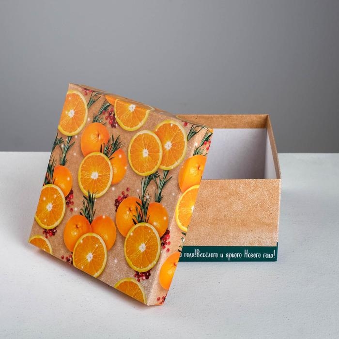 Набор подарочных коробок 6 в 1 «Мандариновый», 10 х 10 х 6 - 20 х 20 х 11 см , Новый год