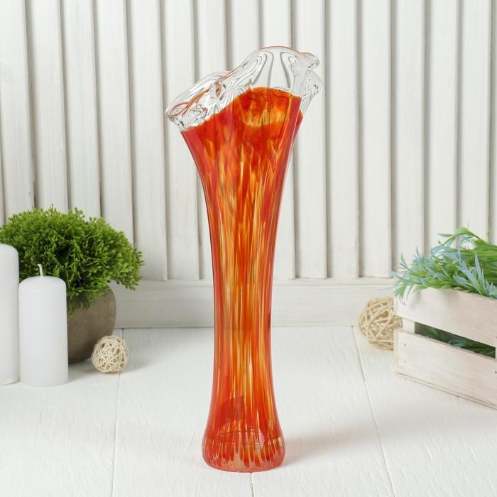 Ваза  Ваза "Волна"  красная 28 см