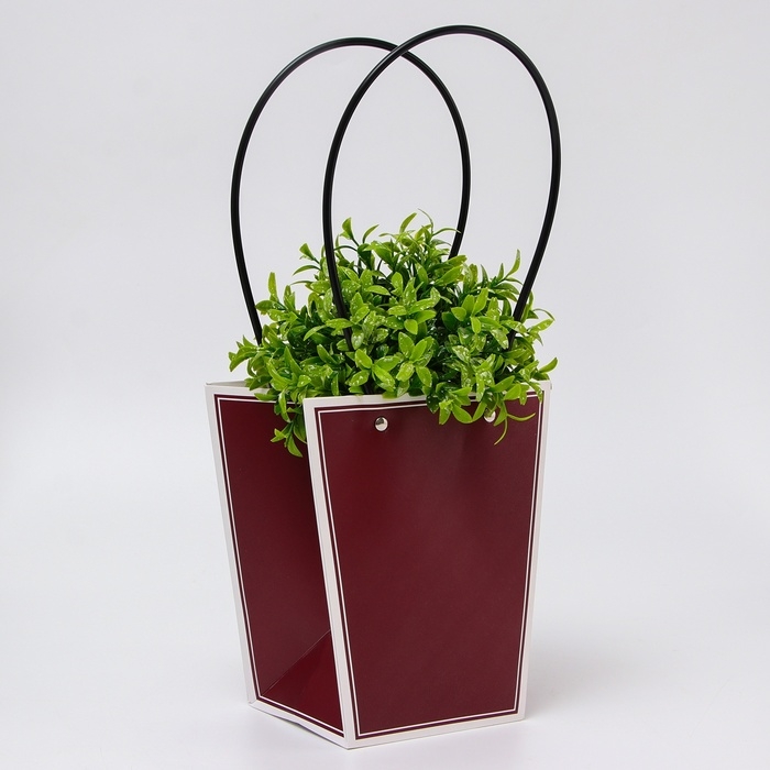 Сумка для цветов винная влагостойкая, 17x17-11.5x11.5-20 см 5 Сумка для цветов винная влагостойкая, 17x17-11.5x11.5-20 см 5