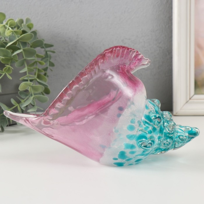Сувенир стекло Сувенир стекло "Розово-голубая раковина" под муранское стекло 23х13,5х8 см