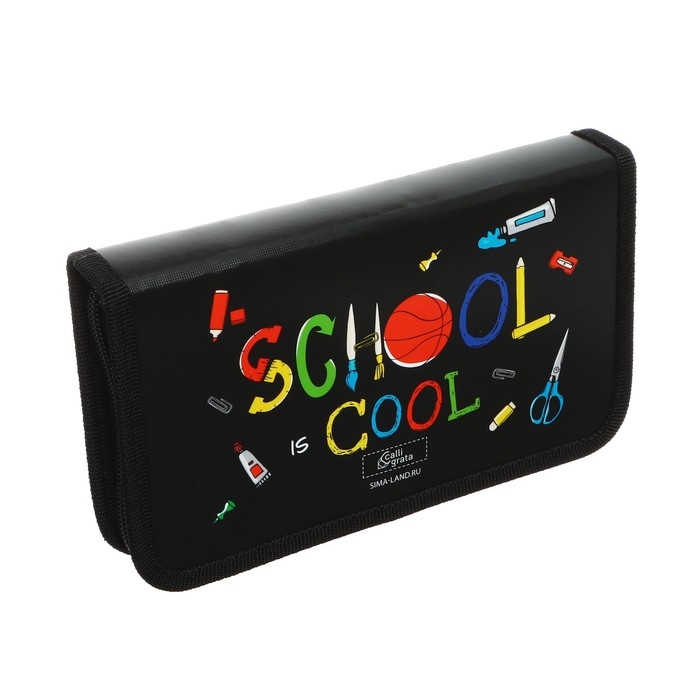 Пенал 1 секция 115 х 205 х 30 мм, Calligrata Пенал 1 секция 115 х 205 х 30 мм, Calligrata "School", ламинированный картон