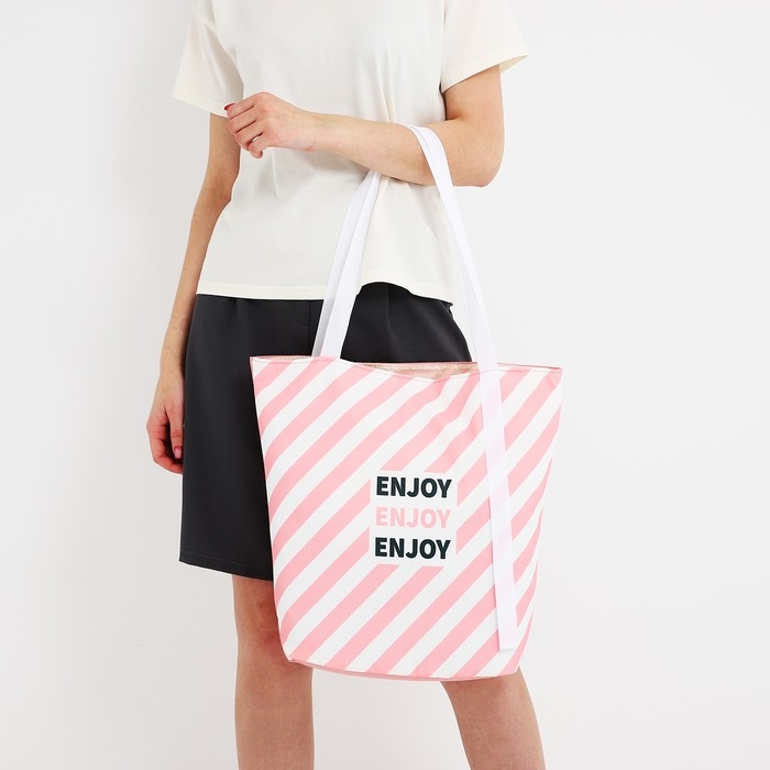 Сумка женская пляжная Сумка женская пляжная "Enjoy", 39х32 см, розовая