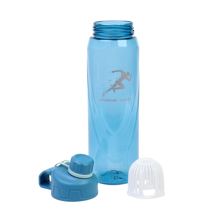 Бутылка для воды, 1 л,  Бутылка для воды, 1 л, "Движение - жизнь", голубая
