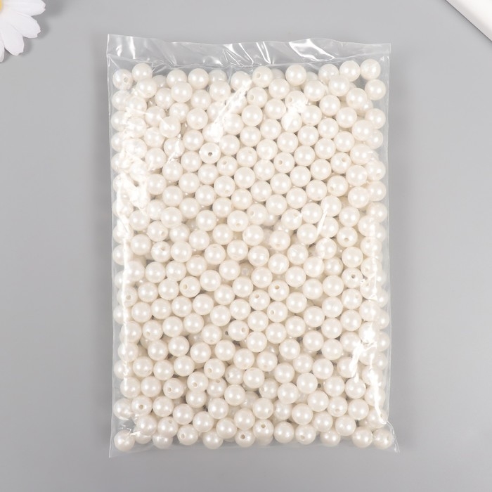 Набор бусин Набор бусин "Жемчуг" d 10 мм, 250 гр, белый
