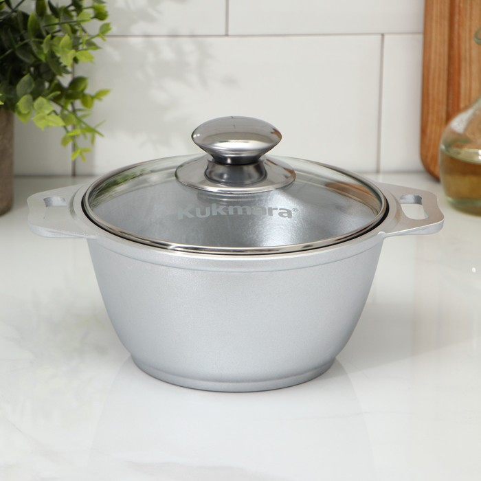 Кастрюля алюминиевая, 1 л, d=18 см, h=9 см, цвет серый Кастрюля алюминиевая, 1 л, d=18 см, h=9 см, цвет серый