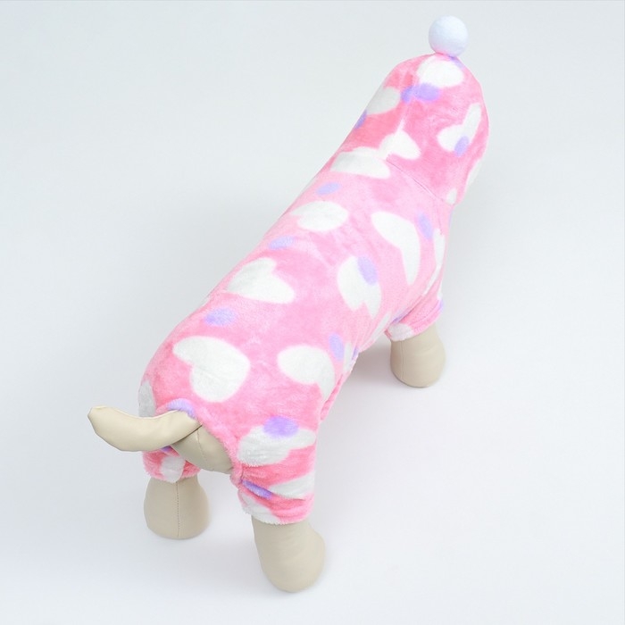 Комбинезон  Комбинезон "Любовь" с капюшоном, размер 2XL (ДС 45 см, ОШ 45 см, ОГ 55 см), розовый