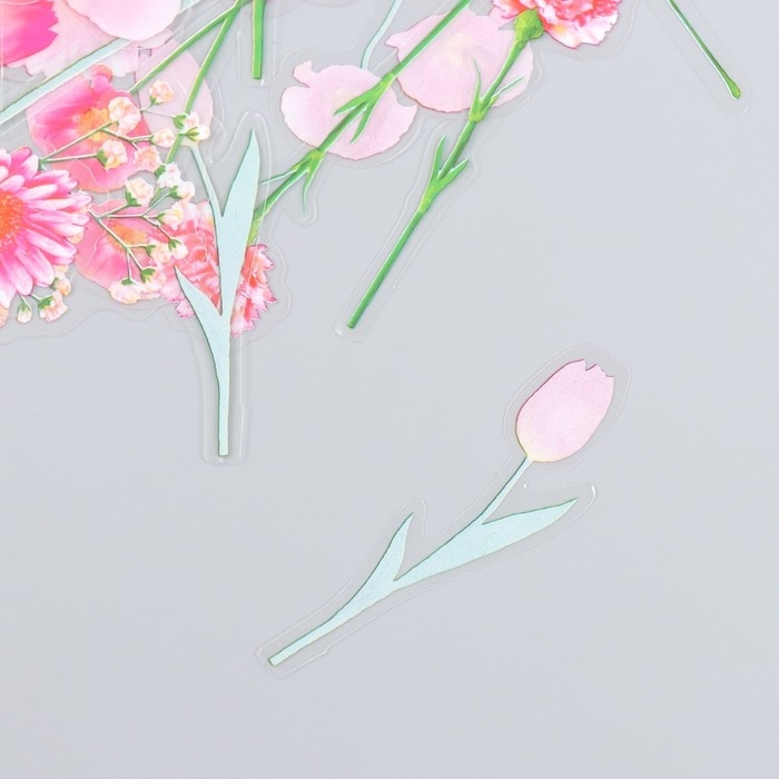 Набор наклеек Набор наклеек "Цветы. Розовый румянец" 30 шт 8,5х11 см