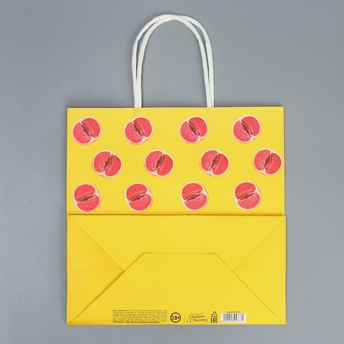 Пакет подарочный крафтовый, упаковка, «Сладость», 22 х 22 х 11 см