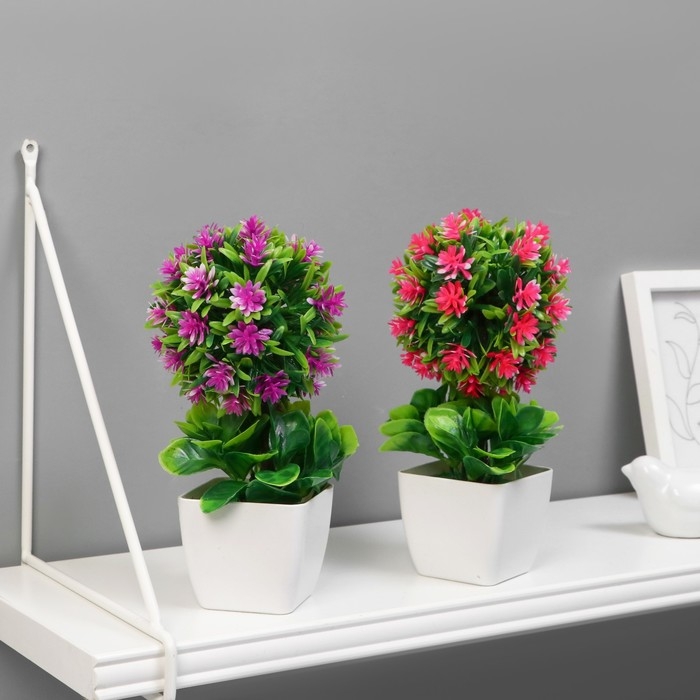 Бонсай в горшке Бонсай в горшке "Деревце с цветами в зелени" 7х21 см, микс