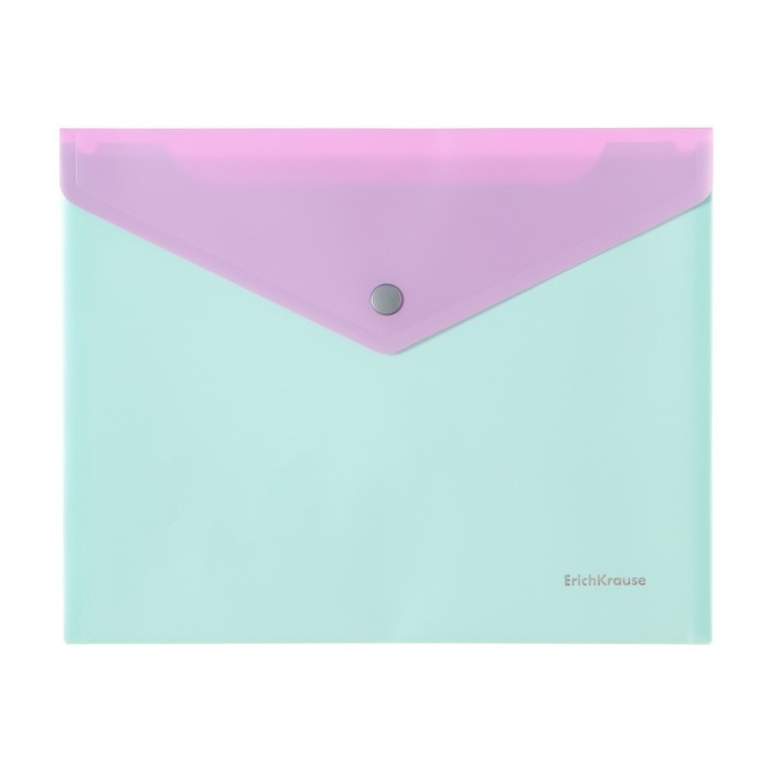 Папка-конверт на кнопке А5+, 180 мкм, ErichKrause Папка-конверт на кнопке А5+, 180 мкм, ErichKrause "Matt Pastel Bloom", дополнительный карман. непрозрачная, микс