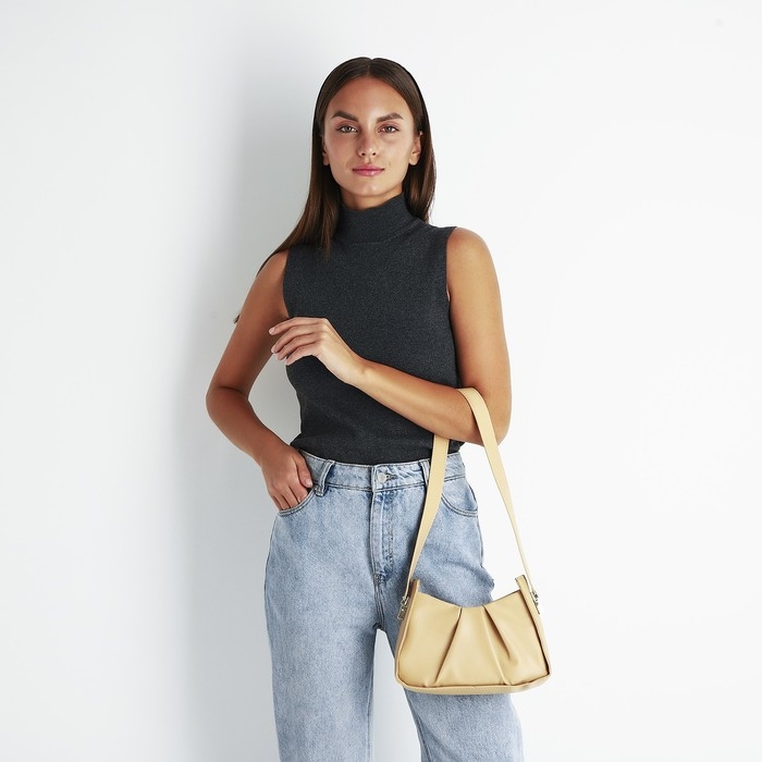 Сумка на молнии, цвет бежевый Сумка на молнии, цвет бежевый