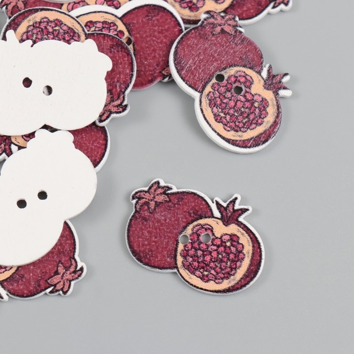 Пуговицы дерево для творчества 2 прокола Пуговицы дерево для творчества 2 прокола "Гранат" набор 20 шт 2,7х1,7 см