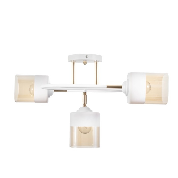 Люстра Люстра "Новелла" 3хЕ27 40Вт бело-золотой 53х26х27 см BayerLux