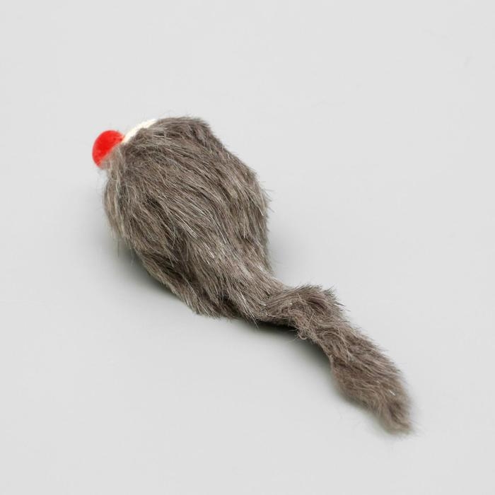 Игрушка для кошек  Игрушка для кошек "Серая мышь" с мордочкой из сизаля, 8 см