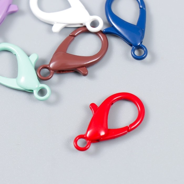 Основа для брелока карабин металл Основа для брелока карабин металл "Клик" МИКС набор 8шт 1х2,1 см