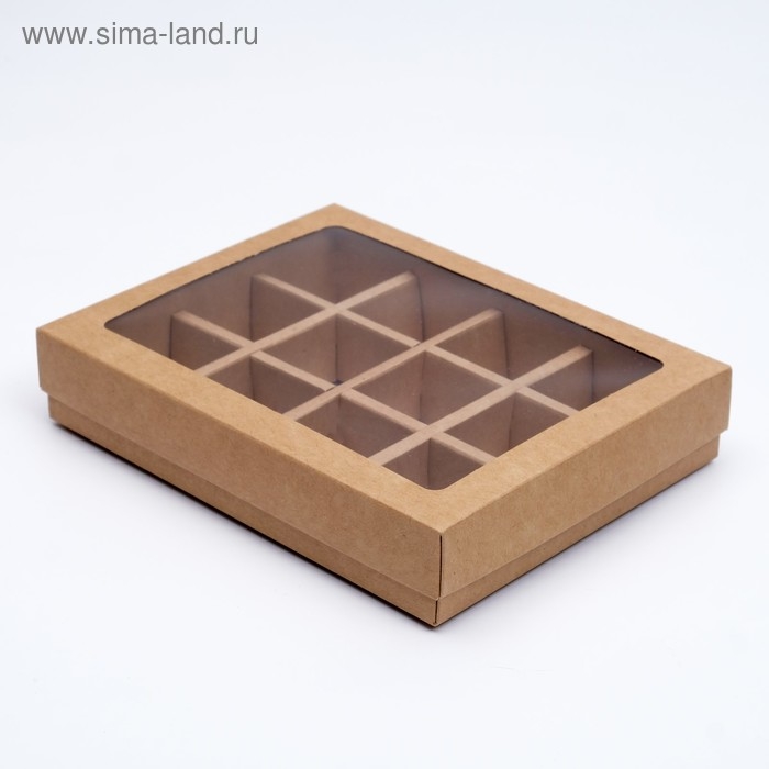 Коробка для конфет, 12 шт, крафт, 19 х 15 х 3,5 см Коробка для конфет, 12 шт, крафт, 19 х 15 х 3,5 см