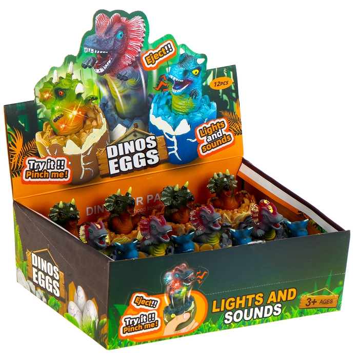 Мялка «Динозавры» световая, звуковая, виды МИКС Мялка «Динозавры» световая, звуковая, виды МИКС