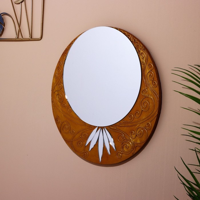 Зеркало 30 см, дерево