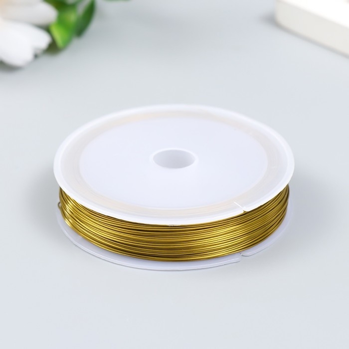 Проволока для бисера 0,5 мм, 40 м, золото Проволока для бисера 0,5 мм, 40 м, золото