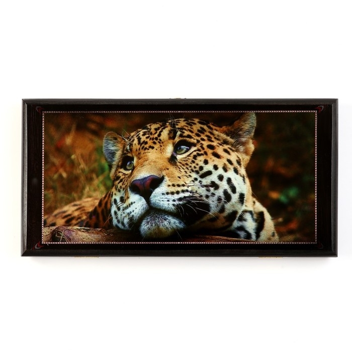 Нарды деревянные большие, настольная игра Нарды деревянные большие, настольная игра "Леопард", 40 x 40 см, с полем для игры в шашки