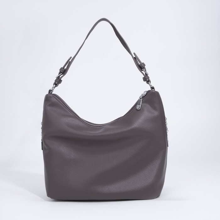 Сумка-мешок на молнии, цвет коричневый