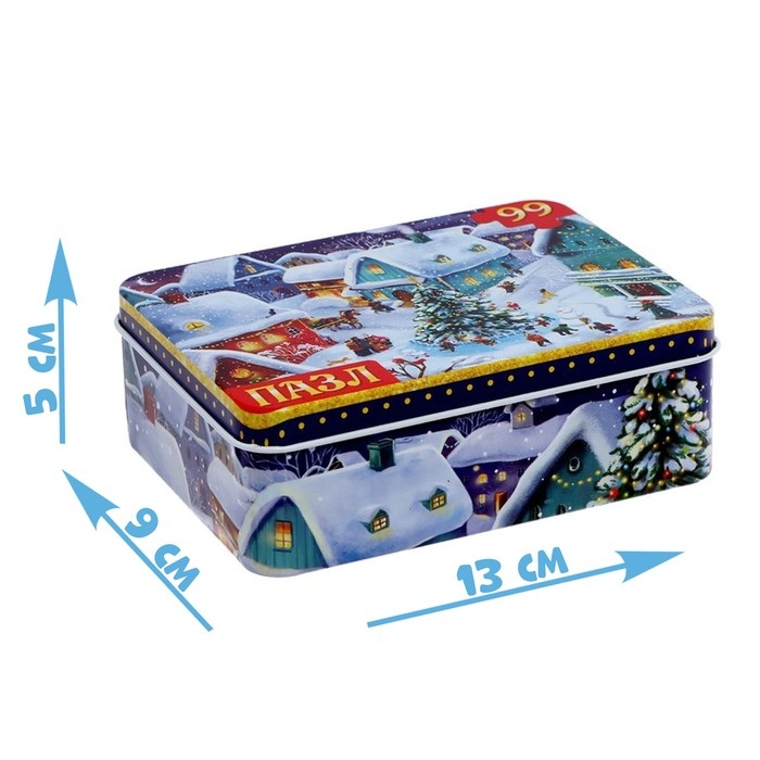 Пазлы в металлической коробке &laquo;Новогодняя ночь&raquo;, 99 деталей