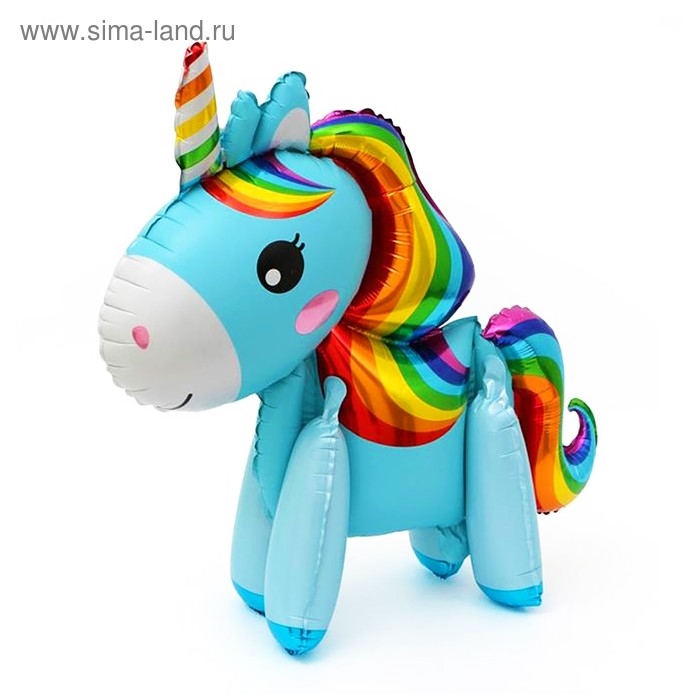 Шар фольгированный 24" &laquo;Единорог-игрушка&raquo;, цвет голубой, под воздух