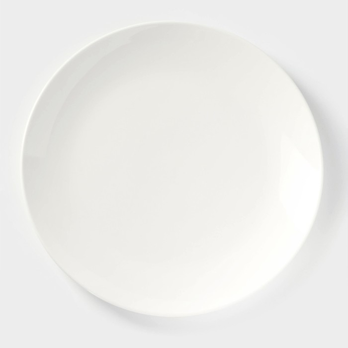 Тарелка фарфоровая обеденная с утолщённым краем Wilmax Olivia Pro, d=25,5 см, цвет белый Тарелка фарфоровая обеденная с утолщённым краем Wilmax Olivia Pro, d=25,5 см, цвет белый