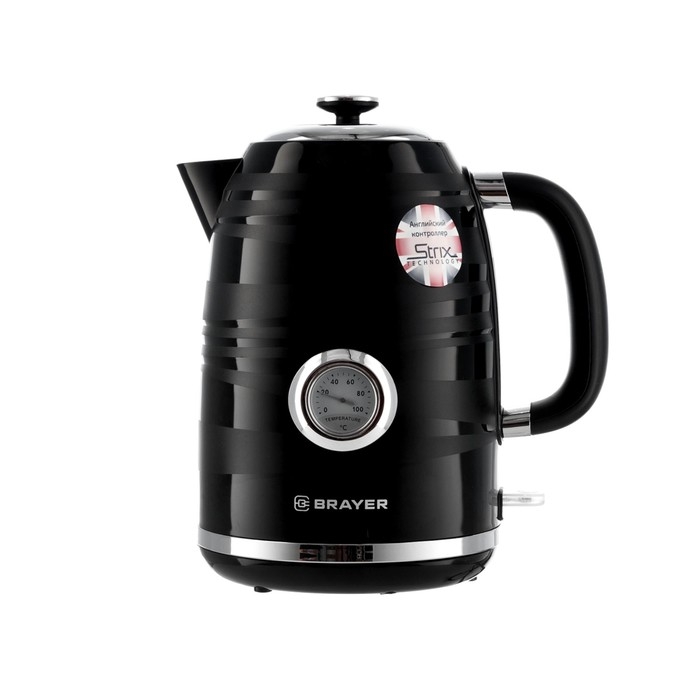 Чайник электрический BRAYER 1059BR, пластик, 1.7 л, 2200 Вт, термометр, чёрный Чайник электрический BRAYER 1059BR, пластик, 1.7 л, 2200 Вт, термометр, чёрный
