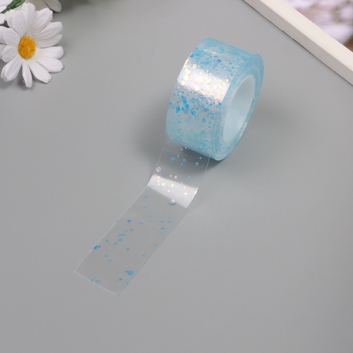 Клейкая нано-лента декоративная силикон Клейкая нано-лента декоративная силикон "Сияние. Голубой" 3 см, дл. 3 м 6,8х6,8х3 см