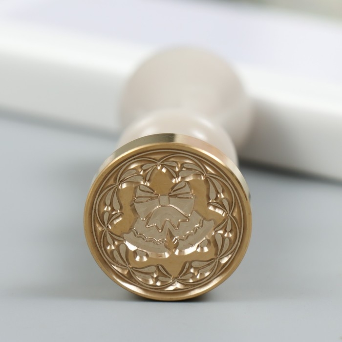 Печать для сургуча с пластиковой ручкой "Рождественские колокольчики" 2,5х2,5 см