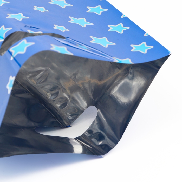 Набор подарочных пакетов, металлизированныей,  Набор подарочных пакетов, металлизированныей, "Звёзды" синий 17х25 см , 20 микрон 10 шт набор