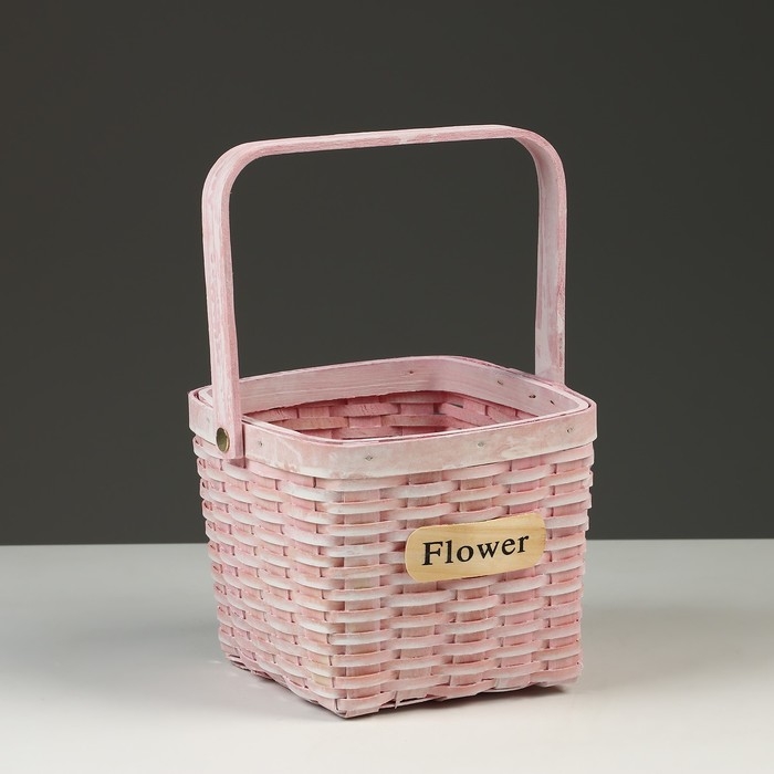 Корзина плетеная, 15 x 15 x 12/24 см, роовая, секвойя Корзина плетеная, 15 x 15 x 12/24 см, роовая, секвойя