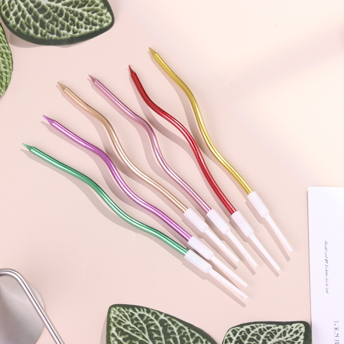 Свечи для торта Свечи для торта "Серпантин" 6 шт, коктейльные, разноцветные