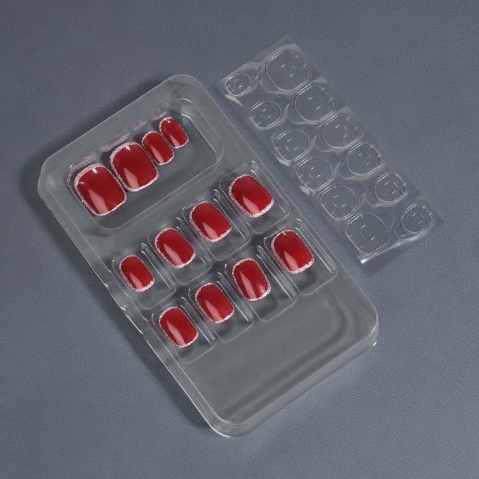 Накладные ногти «Wine», 12 шт, с клеевыми пластинами, форма мягкий квадрат, цвет бордовый/серебристый Накладные ногти «Wine», 12 шт, с клеевыми пластинами, форма мягкий квадрат, цвет бордовый/серебристый