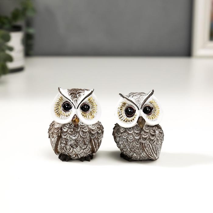 Сувенир полистоун Сувенир полистоун "Сова с золотыми глазами" МИКС 5,5х4,5х3 см