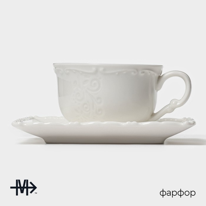 Чайная пара Magistro фарфоровая Kingdom, кружка 230 мл Чайная пара Magistro фарфоровая Kingdom, кружка 230 мл