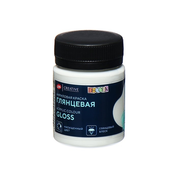 Краска акриловая глянцевая 50 мл, ЗХК Decola, белая, 2928104 Краска акриловая глянцевая 50 мл, ЗХК Decola, белая, 2928104