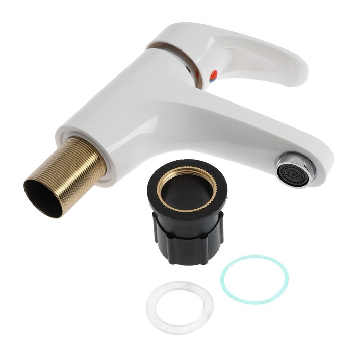 Смеситель для раковины ZEIN Z3655, однорычажный, высота излива 9 см, ABS-пластик, белый Смеситель для раковины ZEIN Z3655, однорычажный, высота излива 9 см, ABS-пластик, белый