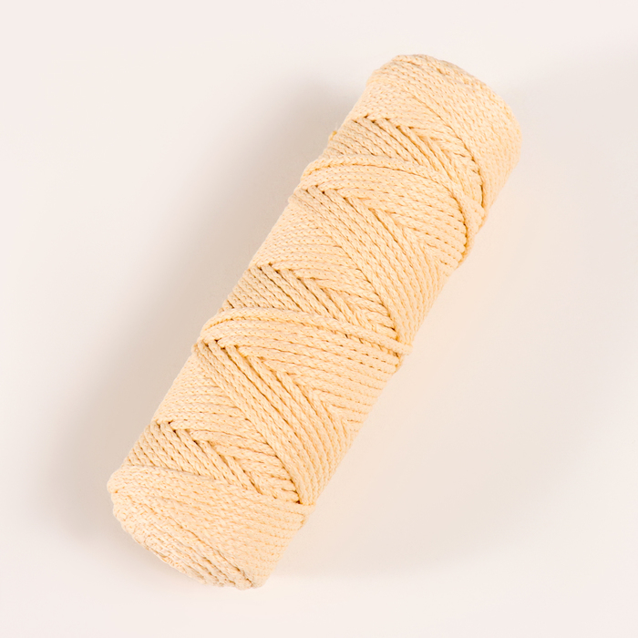 Шнур для вязания "Классик" без сердечника 100% полиэфир ширина 4мм 100м (кремовый)
